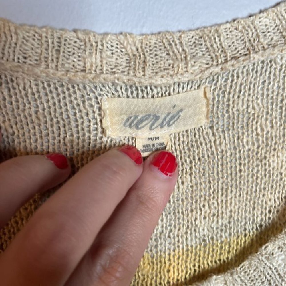 🔆 Aerie light loose knit striped sweater - Picture 2 of 4